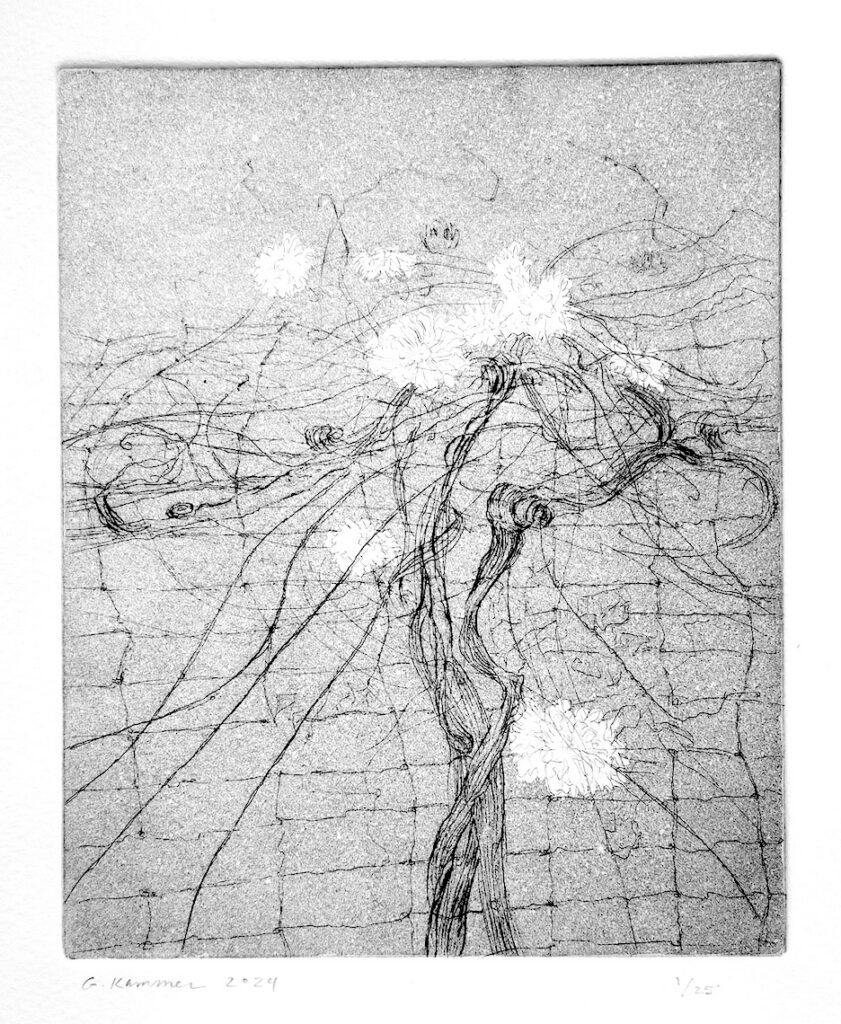 Intaglio print. Etching and drypoint, copper plate: 14.5 cm x 23.8 cm