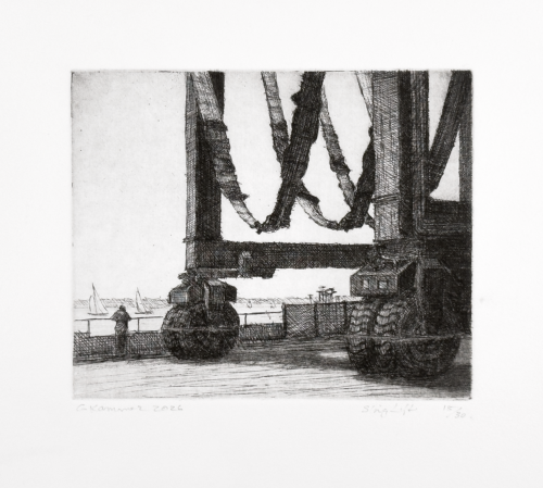 Intaglio print. Etching and drypoint, copper plate: 24.7 cm x 17.7 cm.