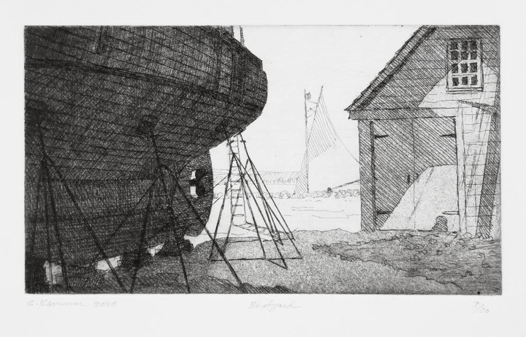 Intaglio print. Etching and drypoint, copper plate: 22.7 cm x 12.7 cm